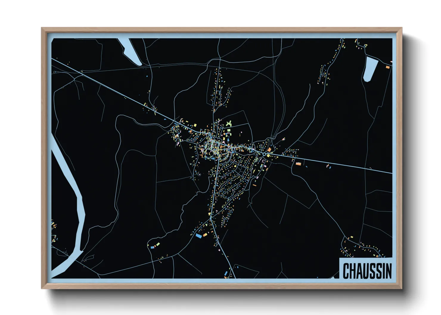 Une affiche de carte sur Chaussin