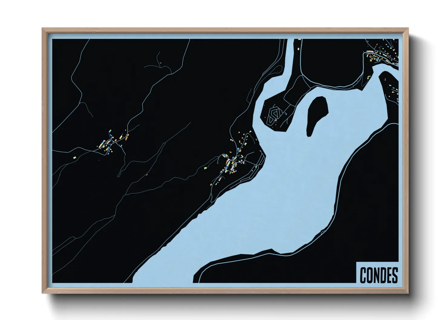 Une affiche de carte sur Condes