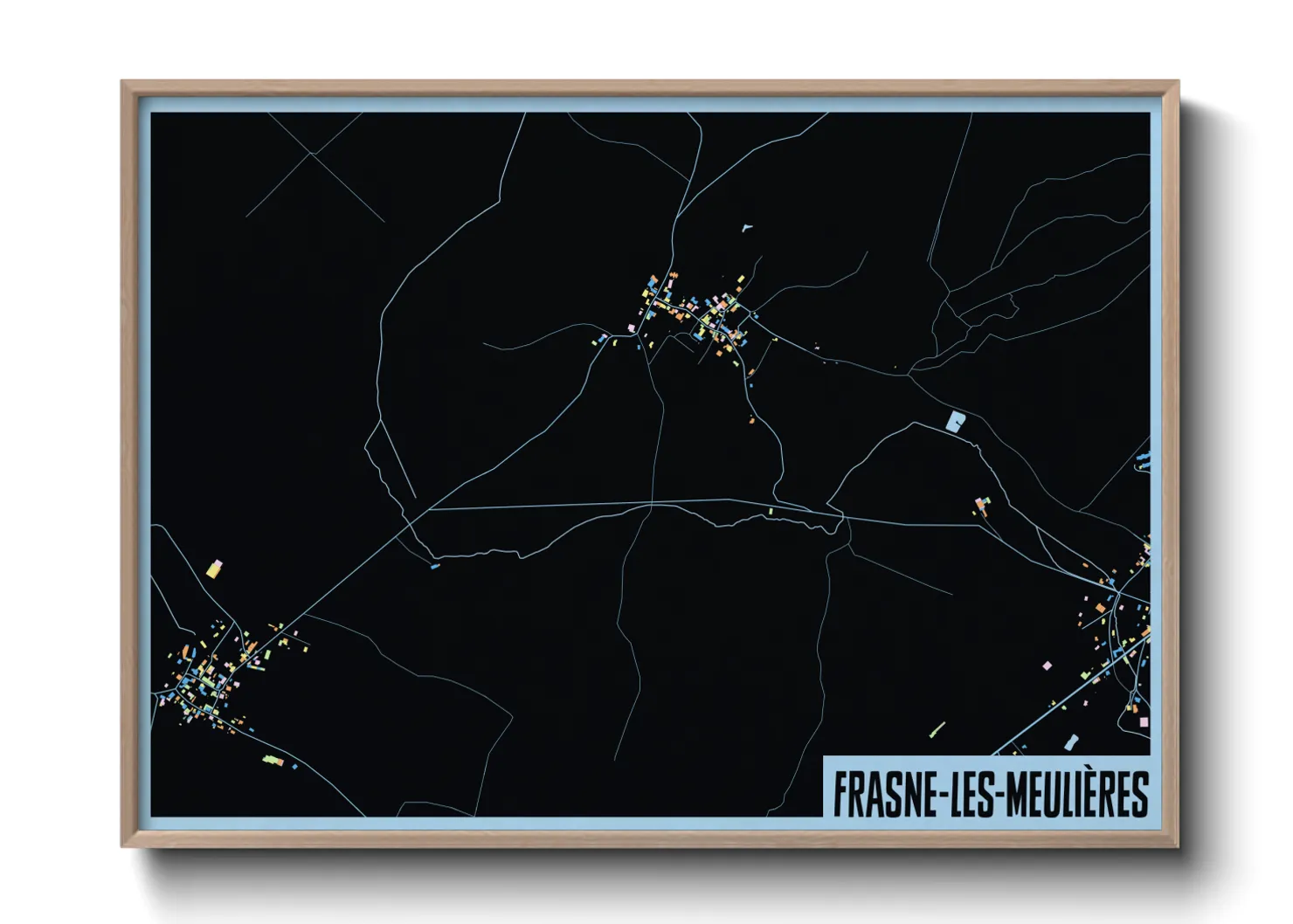 Une affiche de carte sur Frasne-les-Meulières