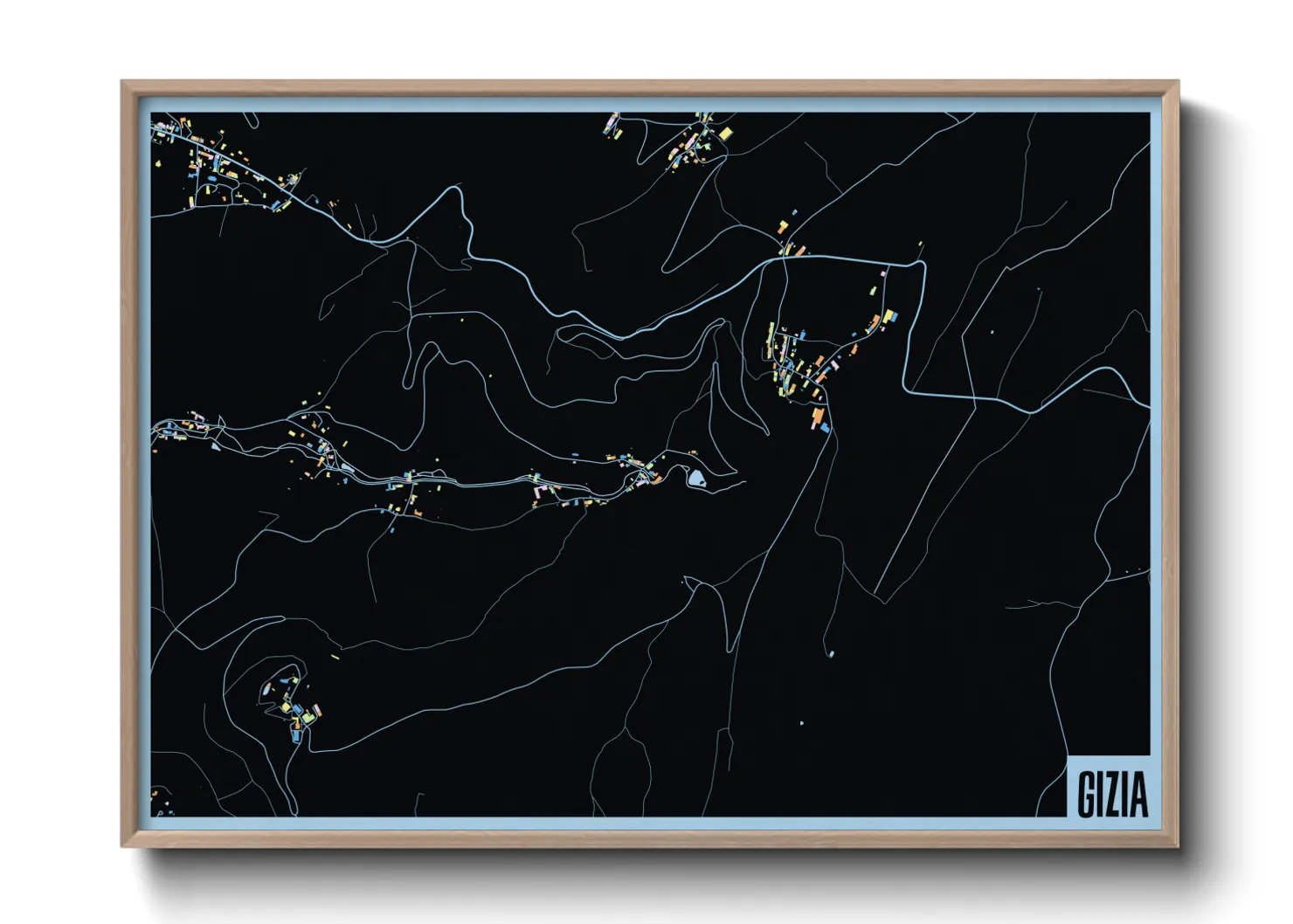 Une affiche de carte sur Gizia