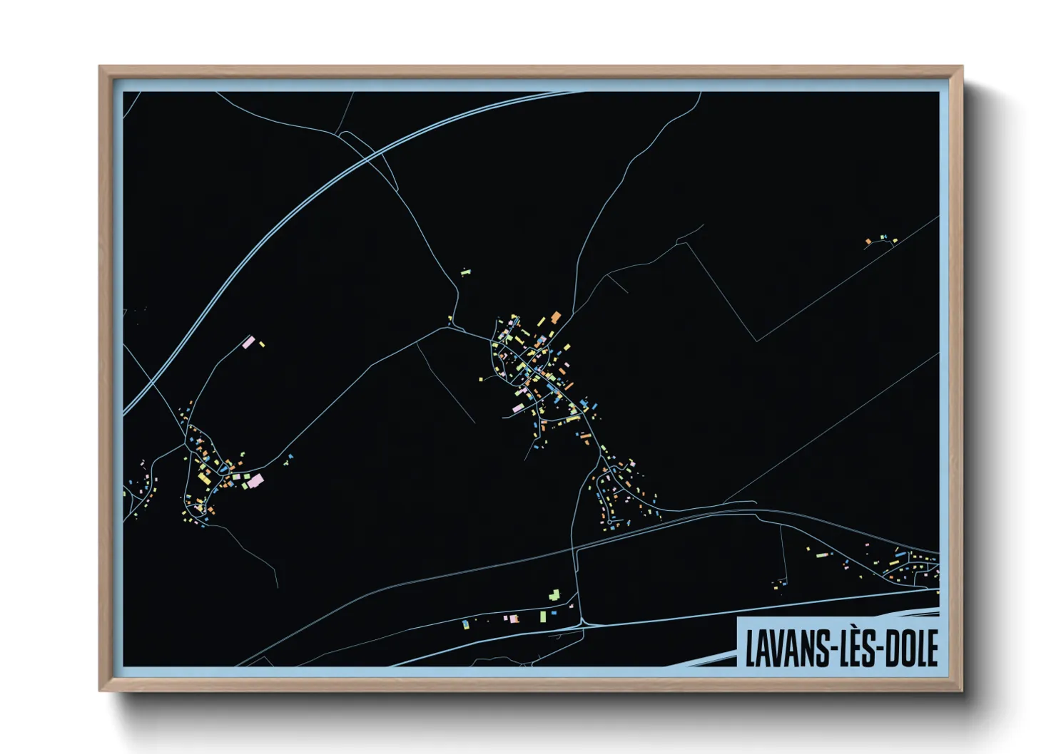 Une affiche de carte sur Lavans-lès-Dole