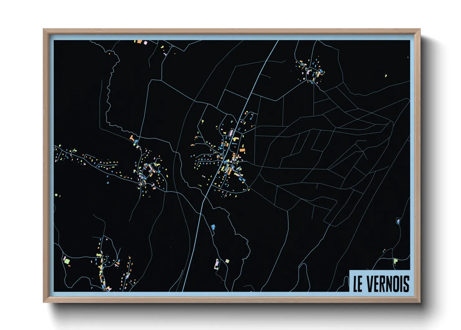 Une affiche de carte sur Le Vernois