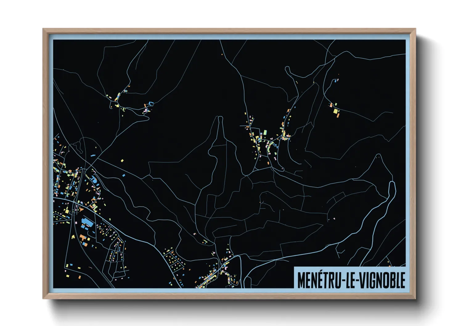 Une affiche de carte sur Menétru-le-Vignoble