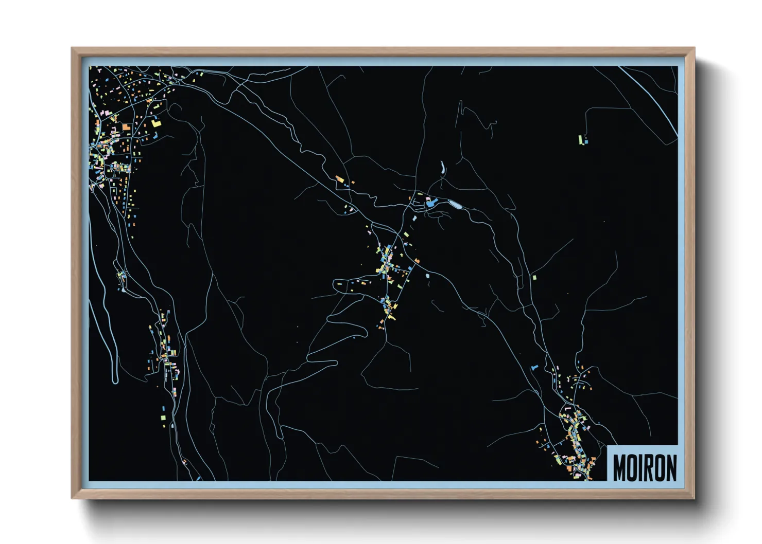 Une affiche de carte sur Moiron