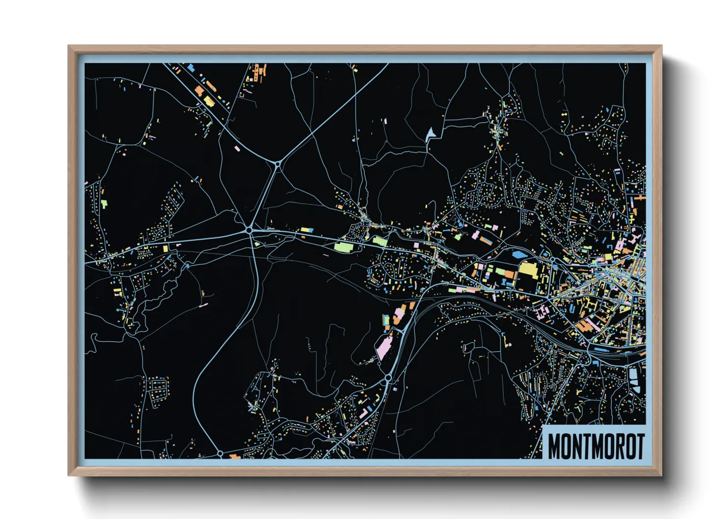 Une affiche de carte sur Montmorot