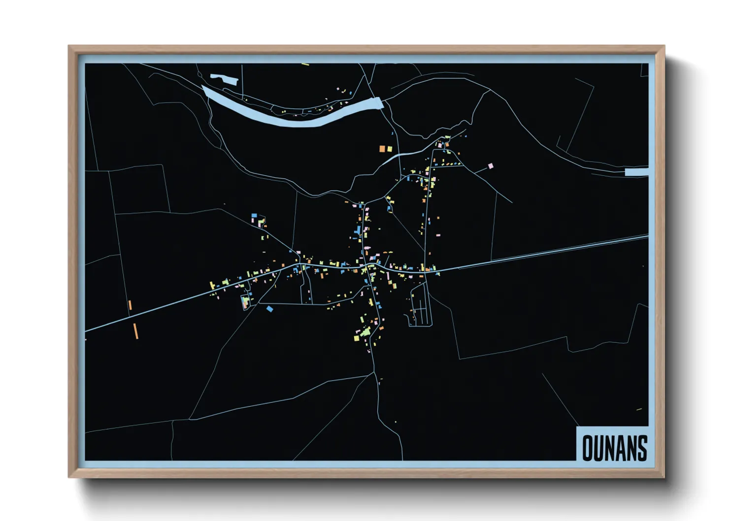 Une affiche de carte sur Ounans