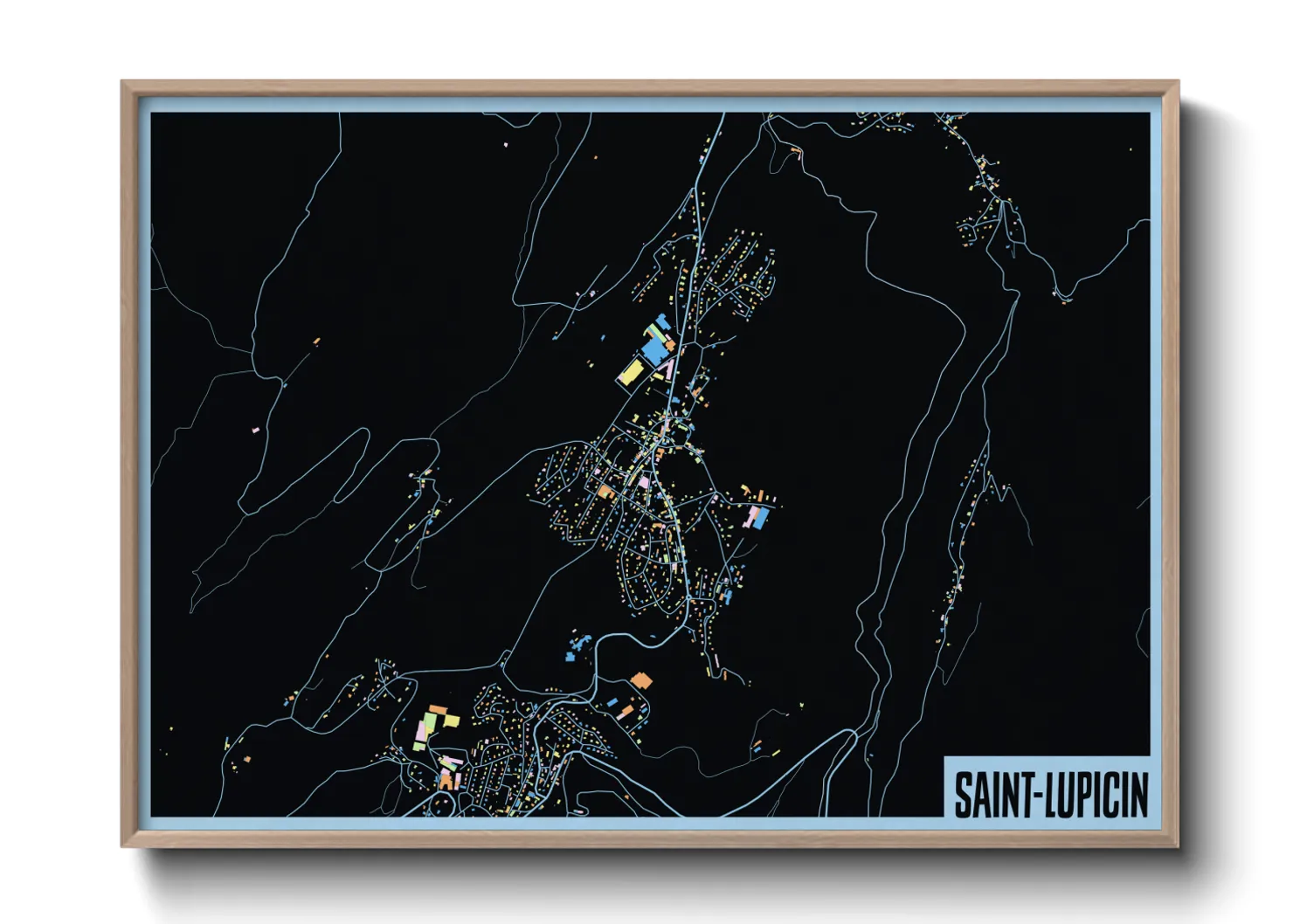 Une affiche de carte sur Saint-Lupicin