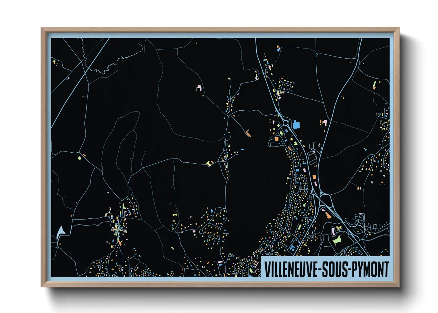 Une affiche de carte sur Villeneuve-sous-Pymont