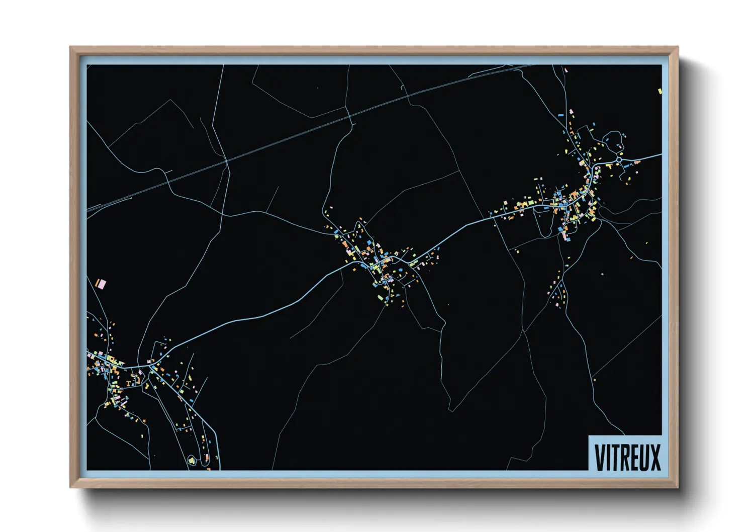 Une affiche de carte sur Vitreux