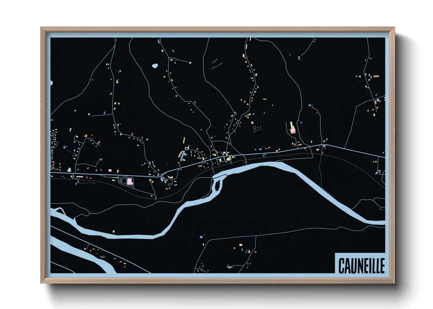 Une affiche de carte sur Cauneille