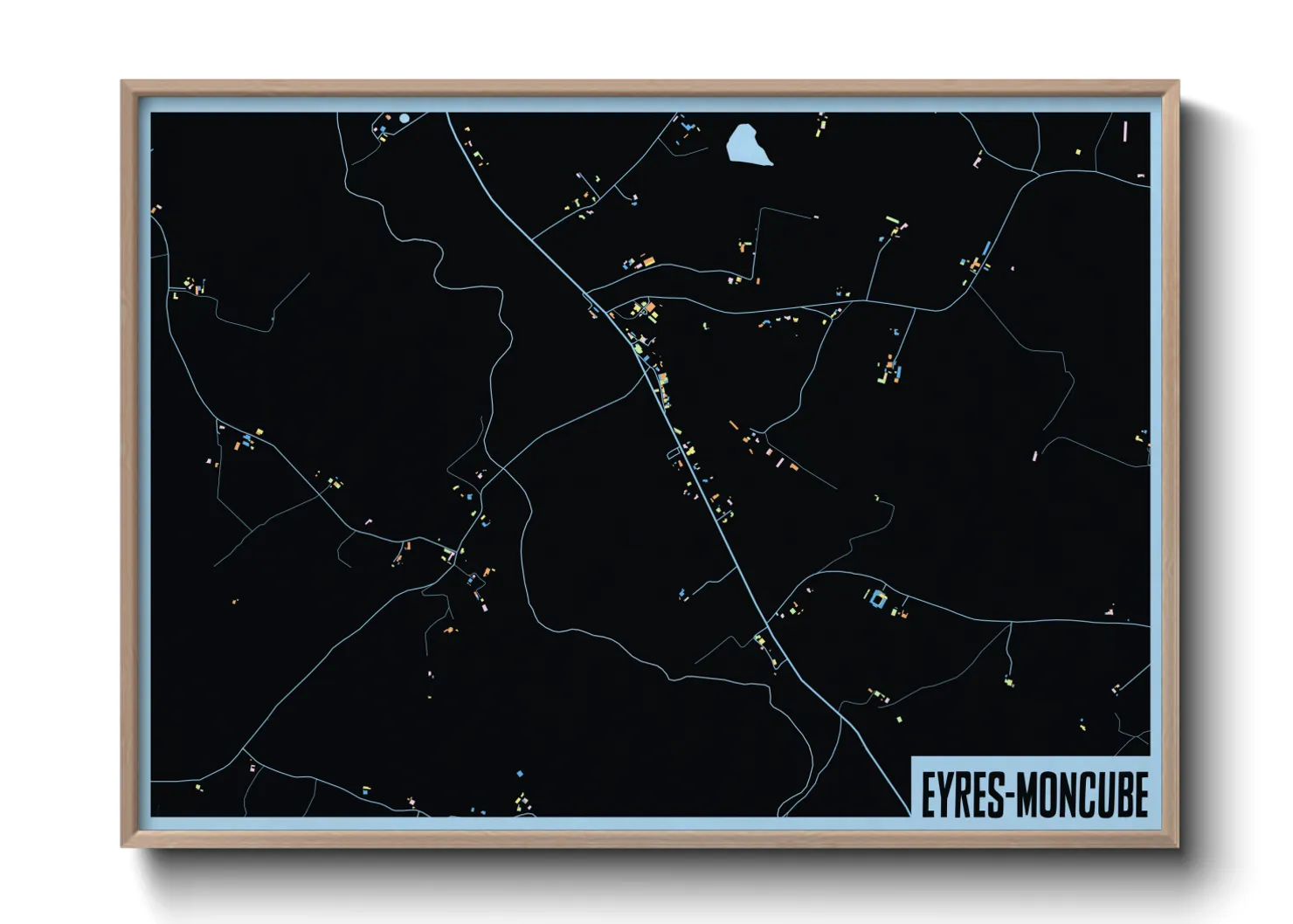 Une affiche de carte sur Eyres-Moncube