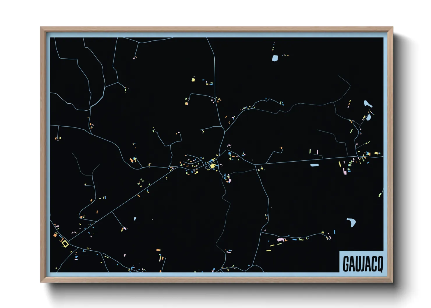 Une affiche de carte sur Gaujacq