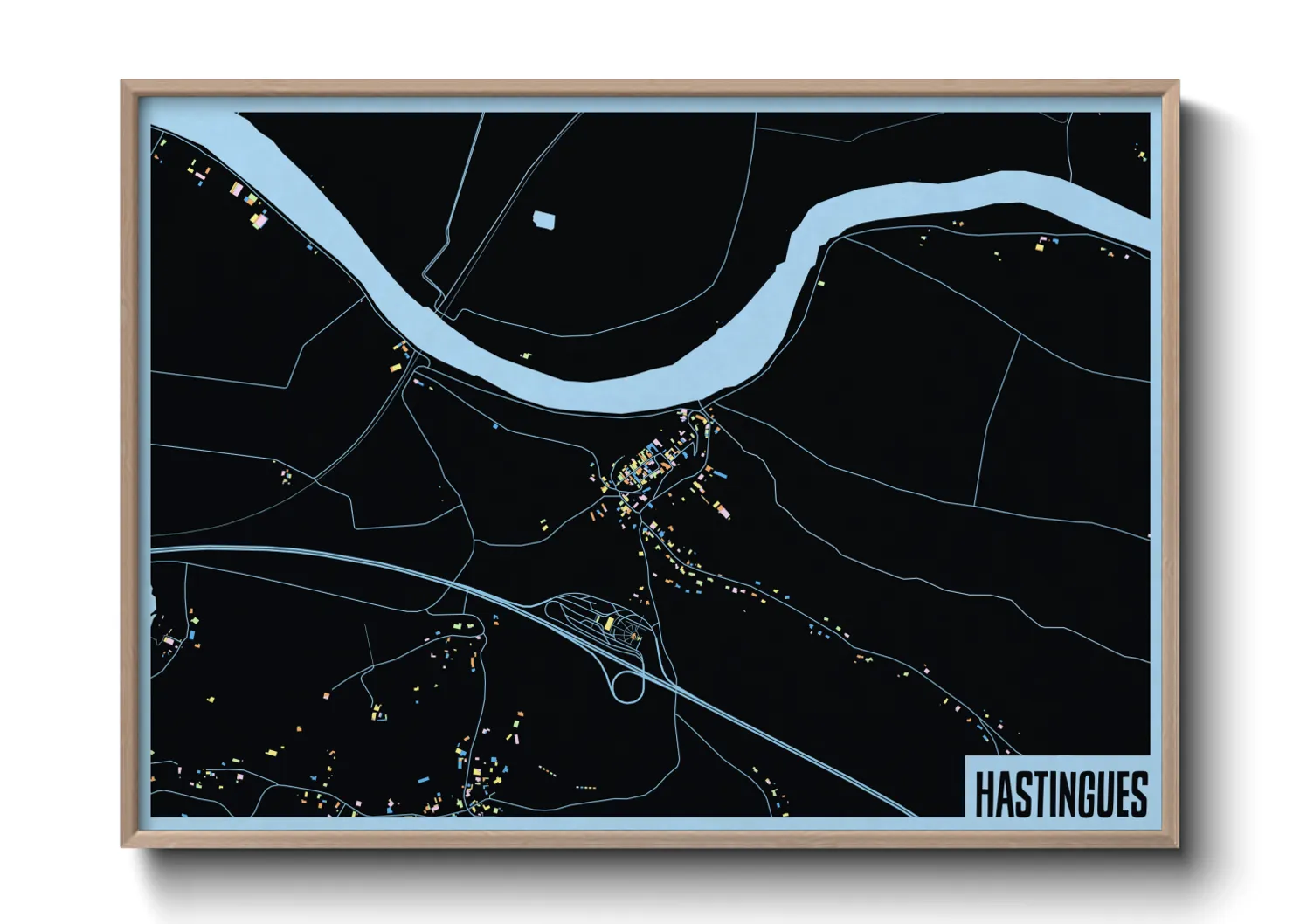 Une affiche de carte sur Hastingues