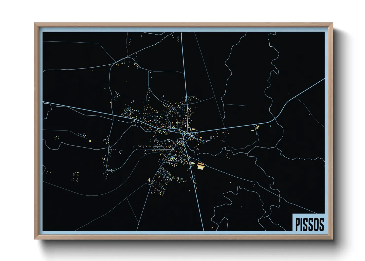 Une affiche de carte sur Pissos