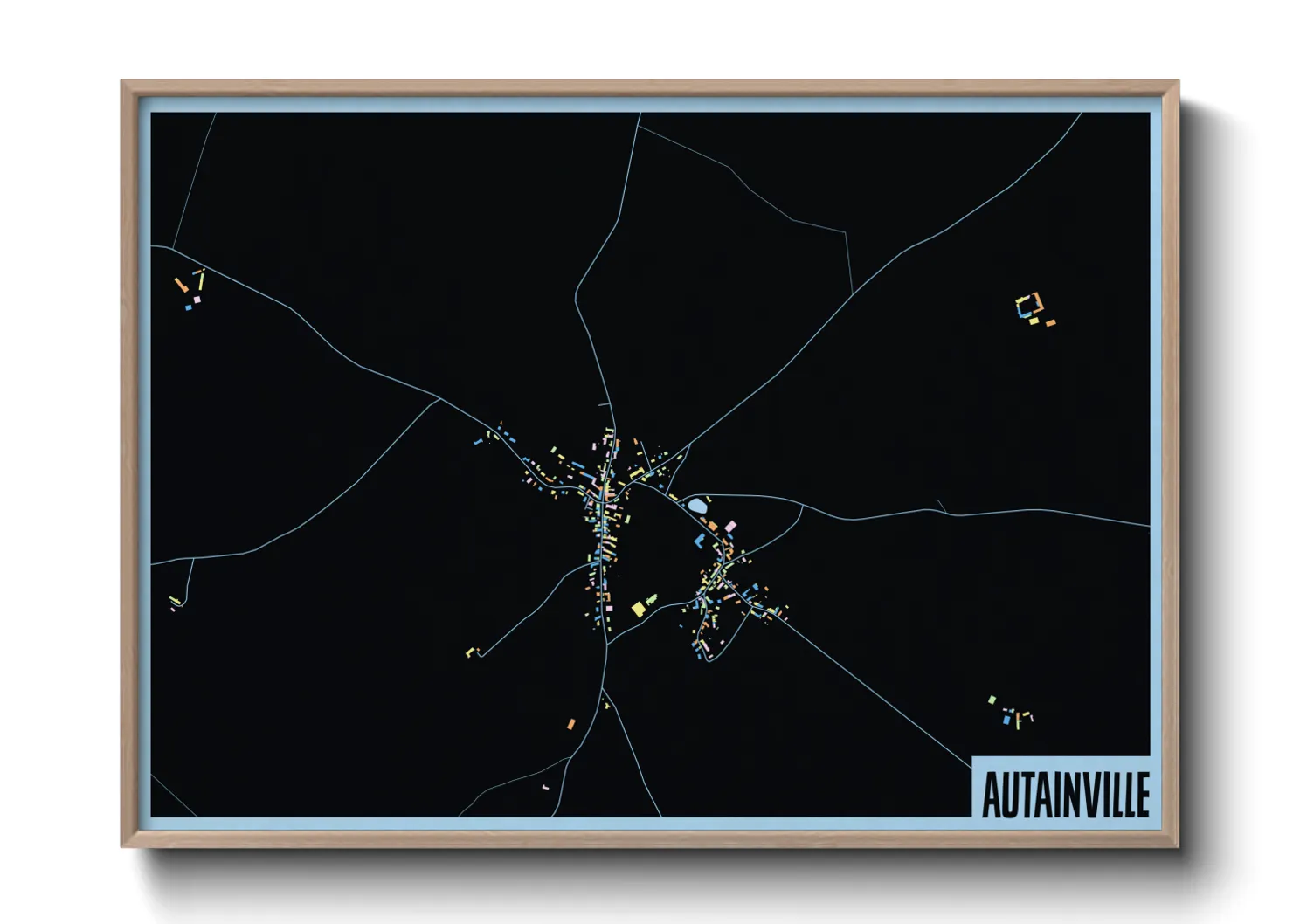 Une affiche de carte sur Autainville