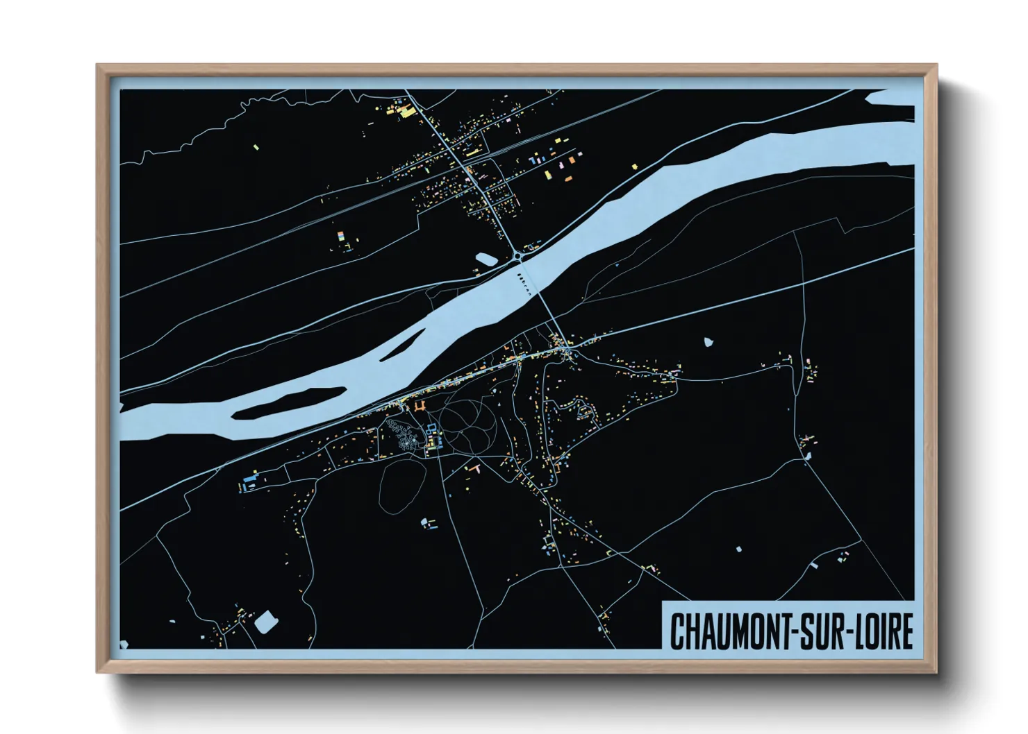 Une affiche de carte sur Chaumont-sur-Loire