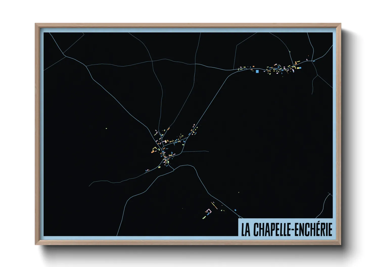 Une affiche de carte sur La Chapelle-Enchérie