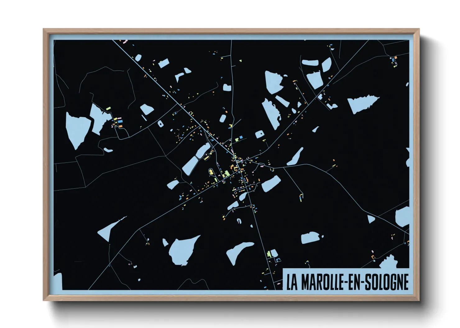 Une affiche de carte sur La Marolle-en-Sologne