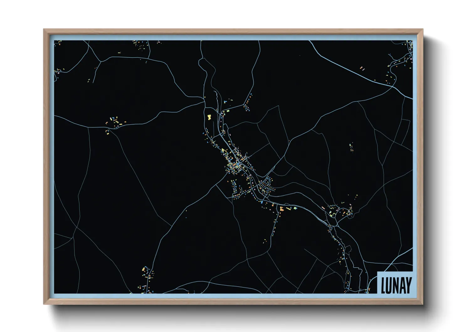 Une affiche de carte sur Lunay