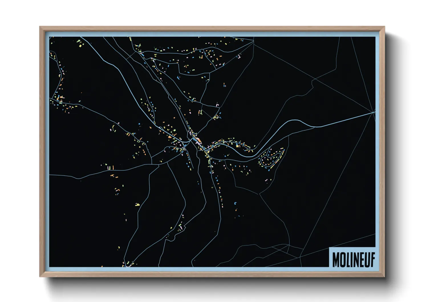 Une affiche de carte sur Molineuf