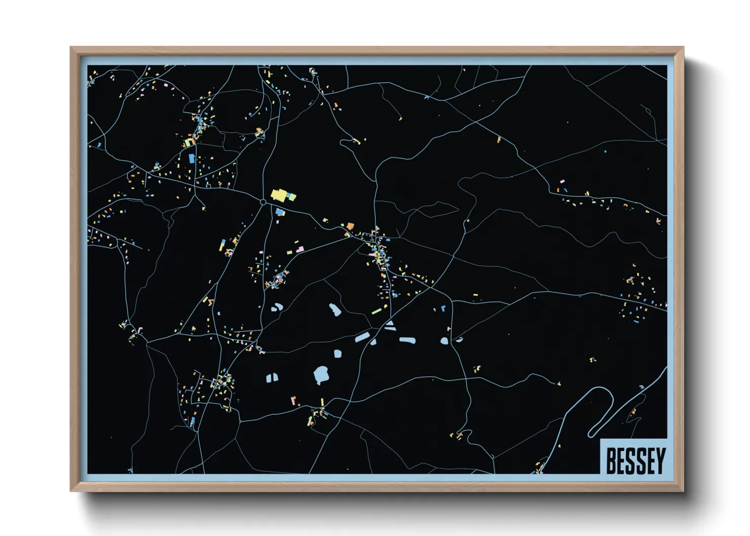 Une affiche de carte sur Bessey