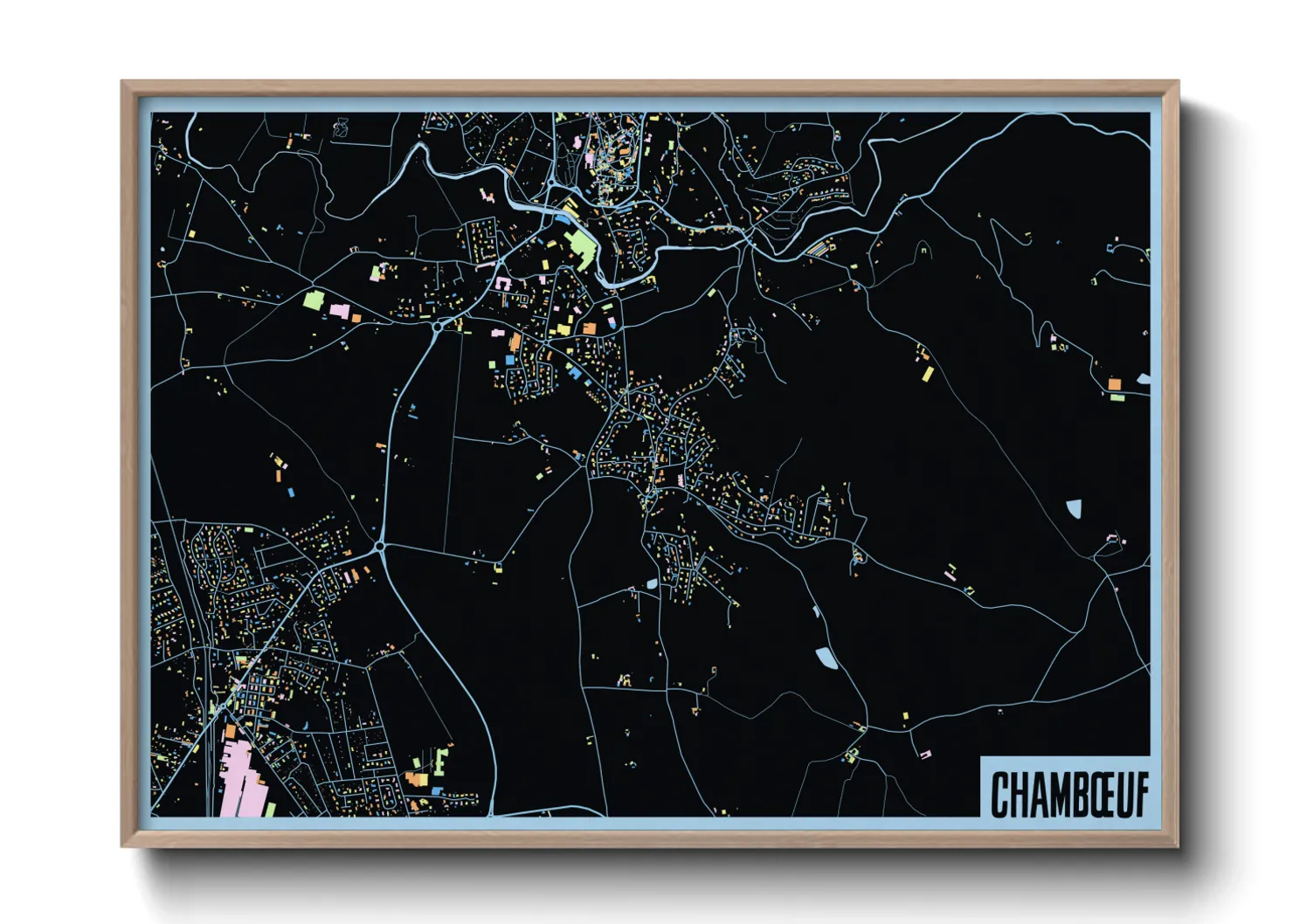 Une affiche de carte sur Chambœuf