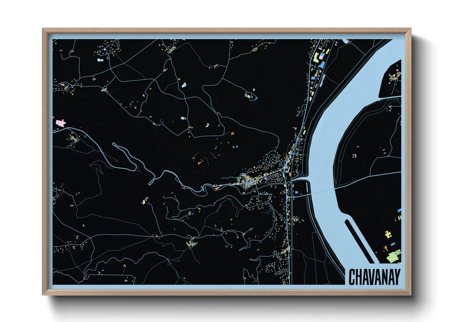 Une affiche de carte sur Chavanay