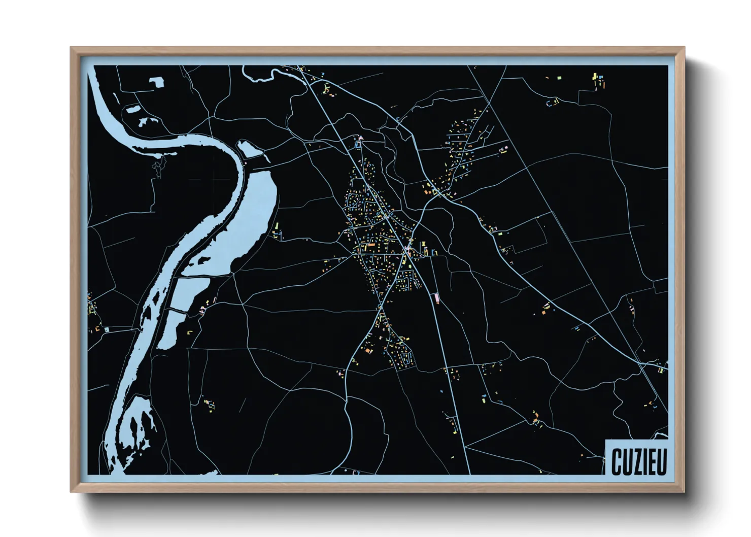 Une affiche de carte sur Cuzieu