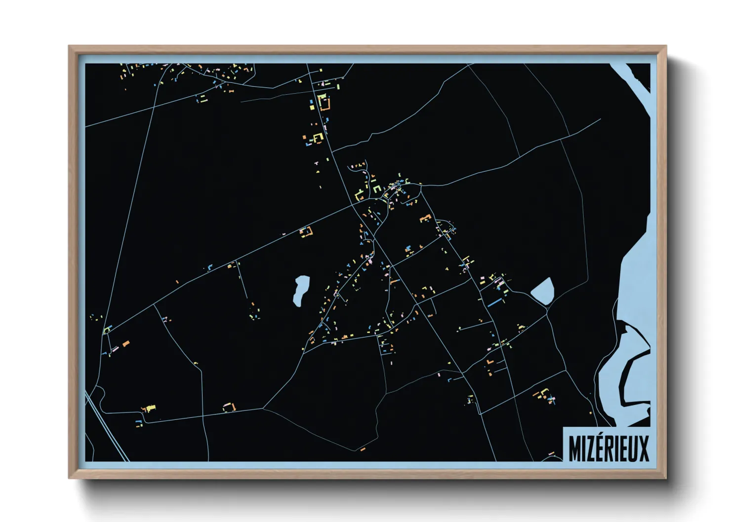 Une affiche de carte sur Mizérieux