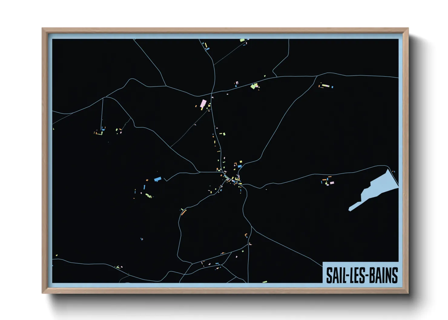 Une affiche de carte sur Sail-les-Bains