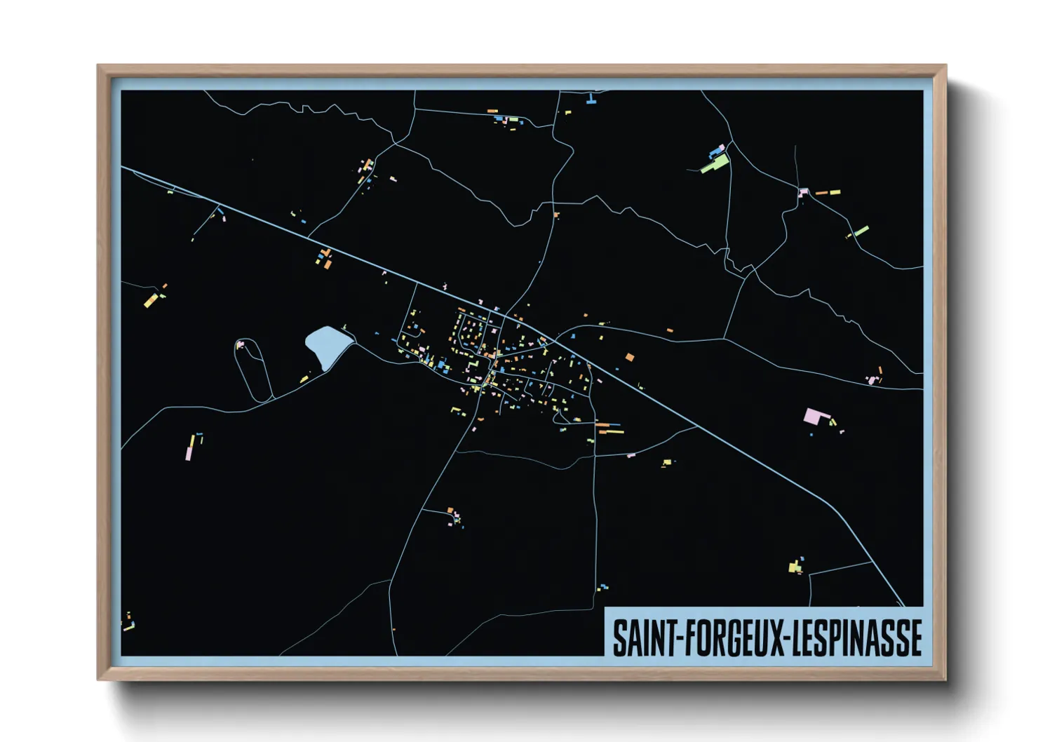 Une affiche de carte sur Saint-Forgeux-Lespinasse