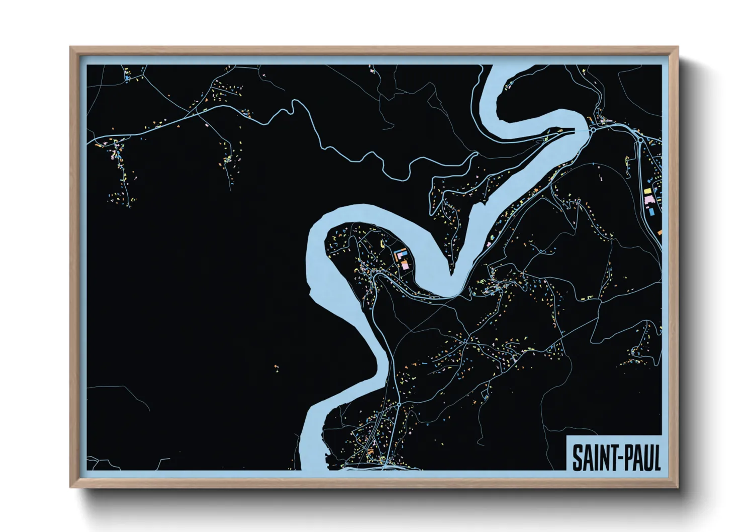 Une affiche de carte sur Saint-Paul