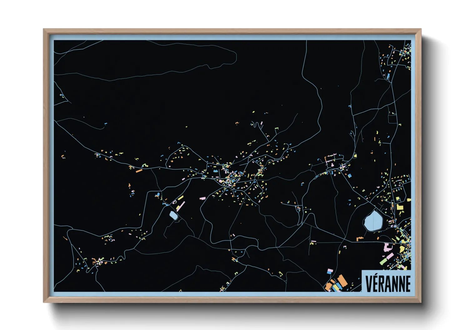 Une affiche de carte sur Véranne