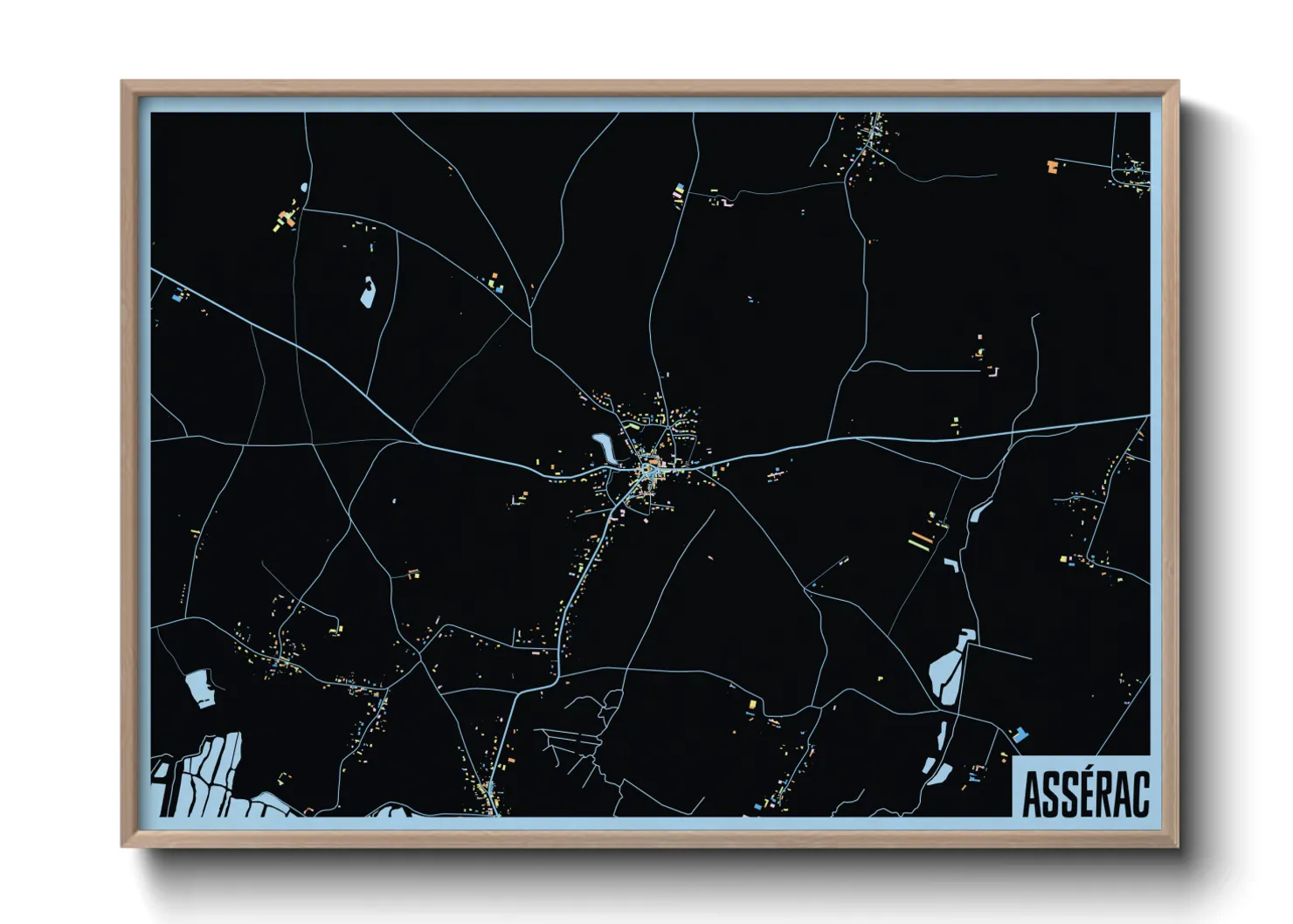 Une affiche de carte sur Assérac