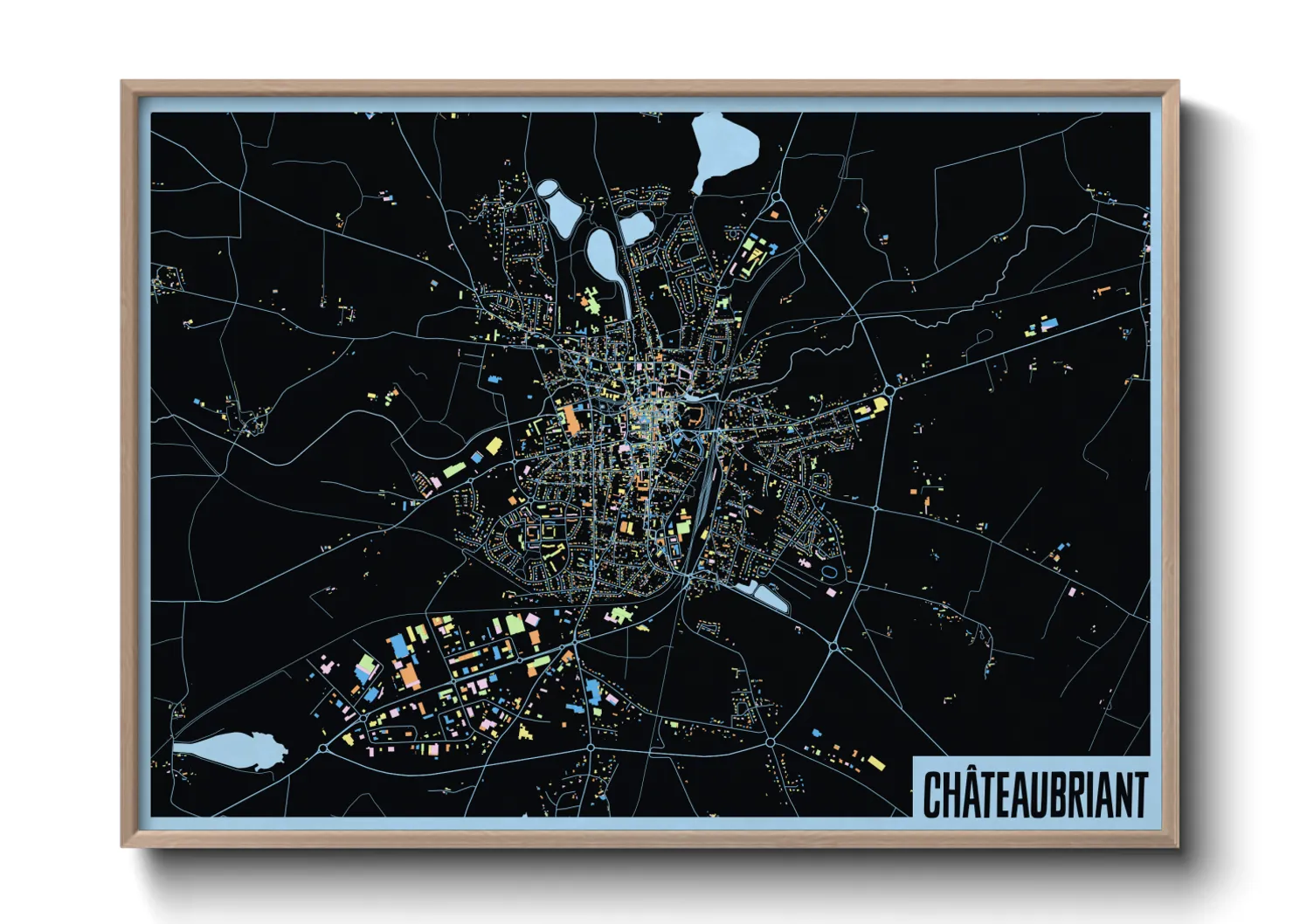 Une affiche de carte sur Châteaubriant