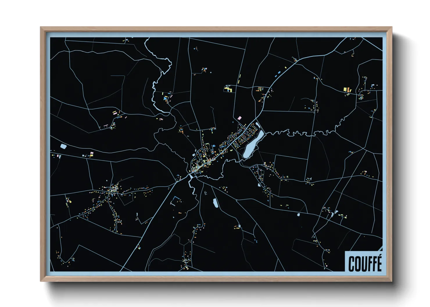 Une affiche de carte sur Couffé