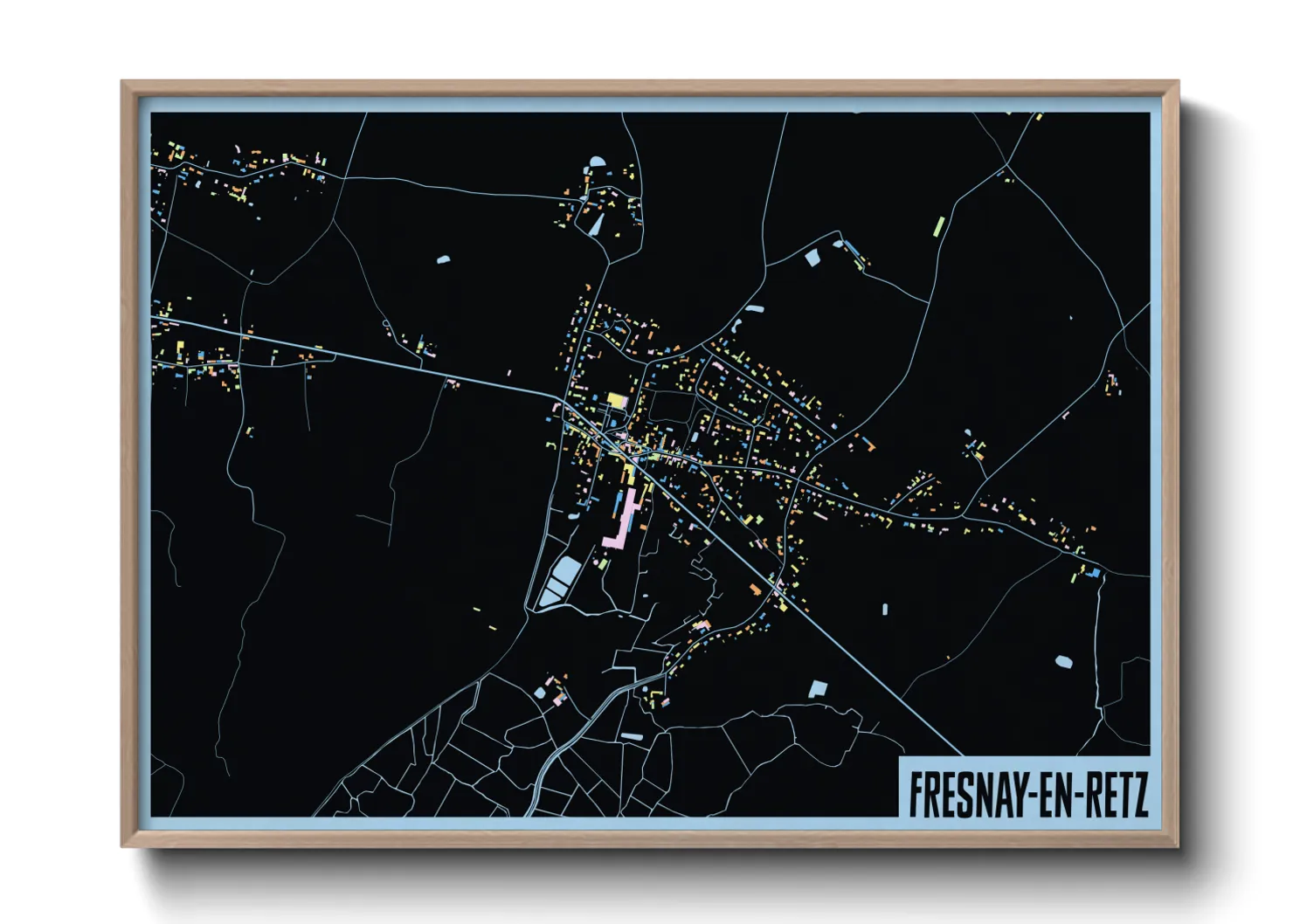 Une affiche de carte sur Fresnay-en-Retz