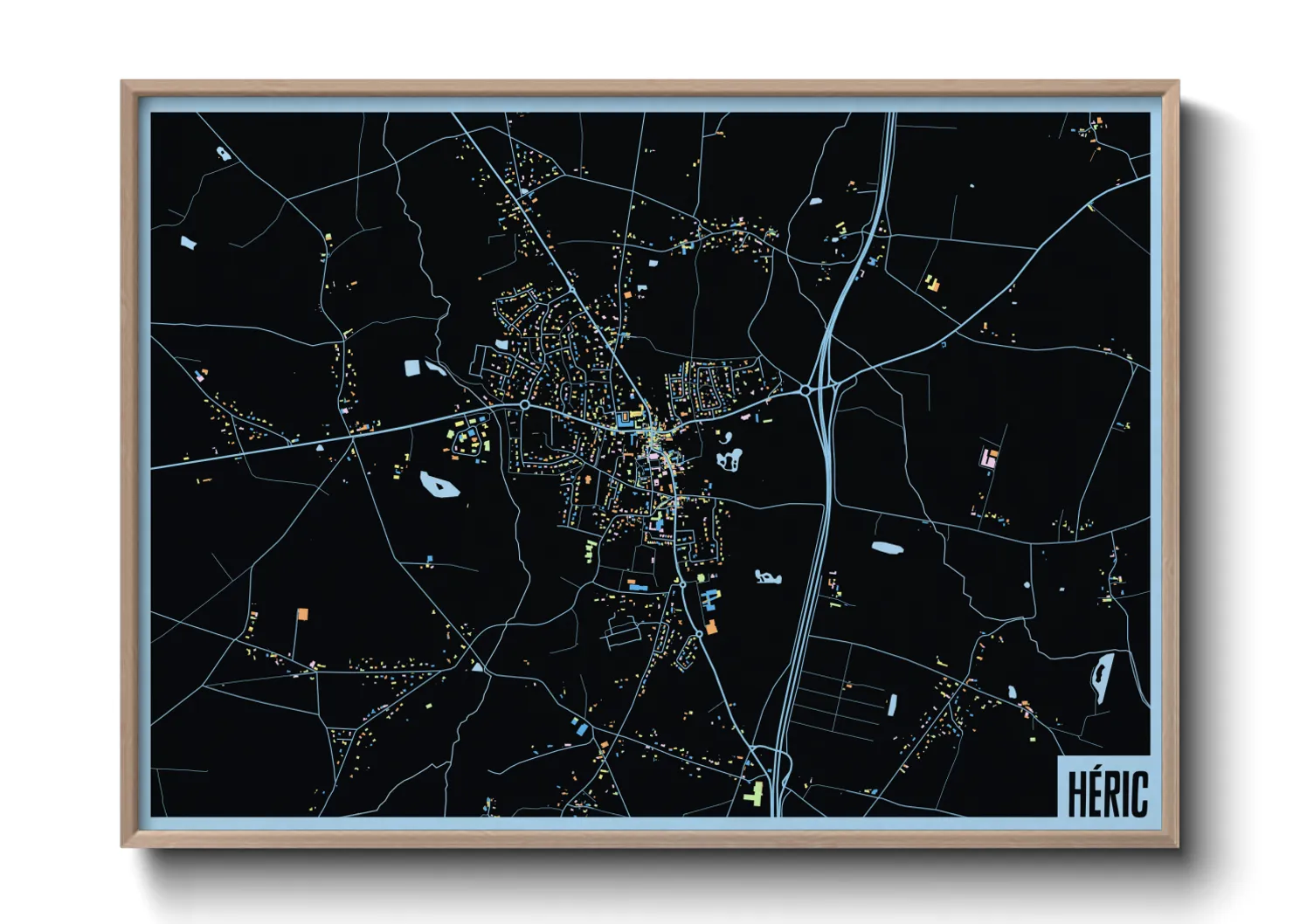 Une affiche de carte sur Héric