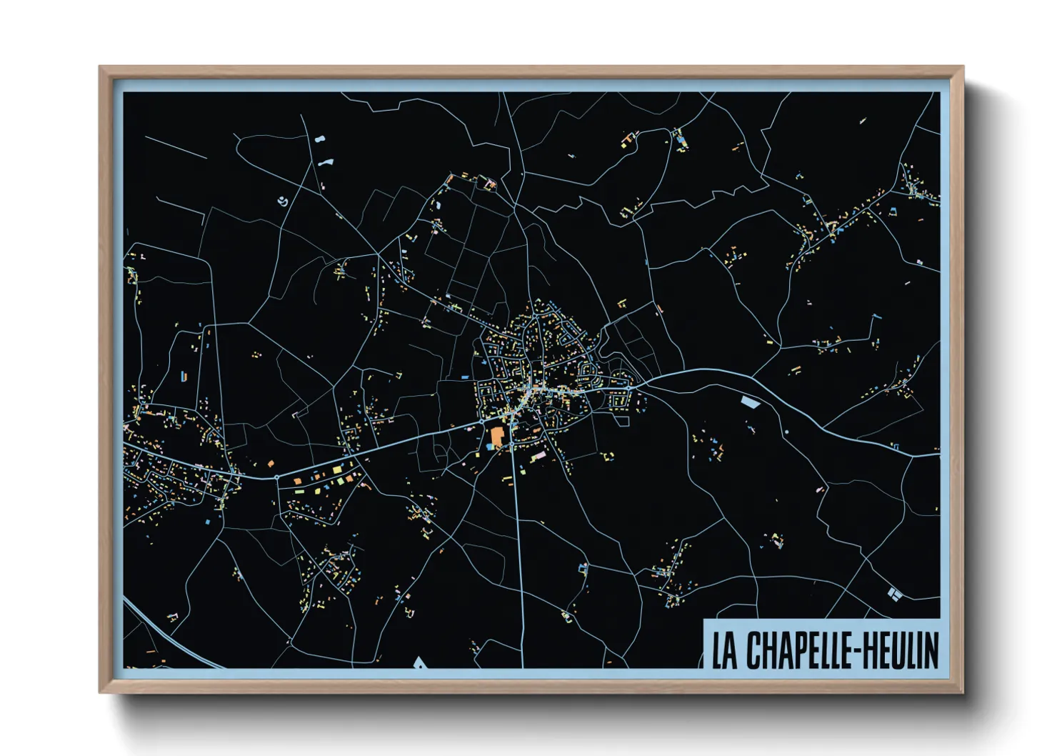 Une affiche de carte sur La Chapelle-Heulin
