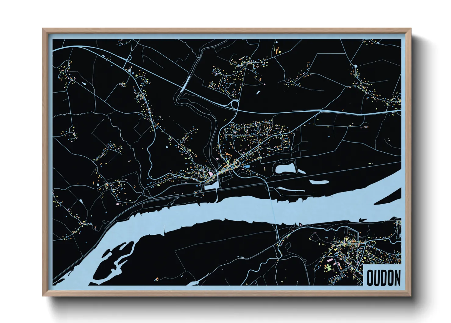 Une affiche de carte sur Oudon