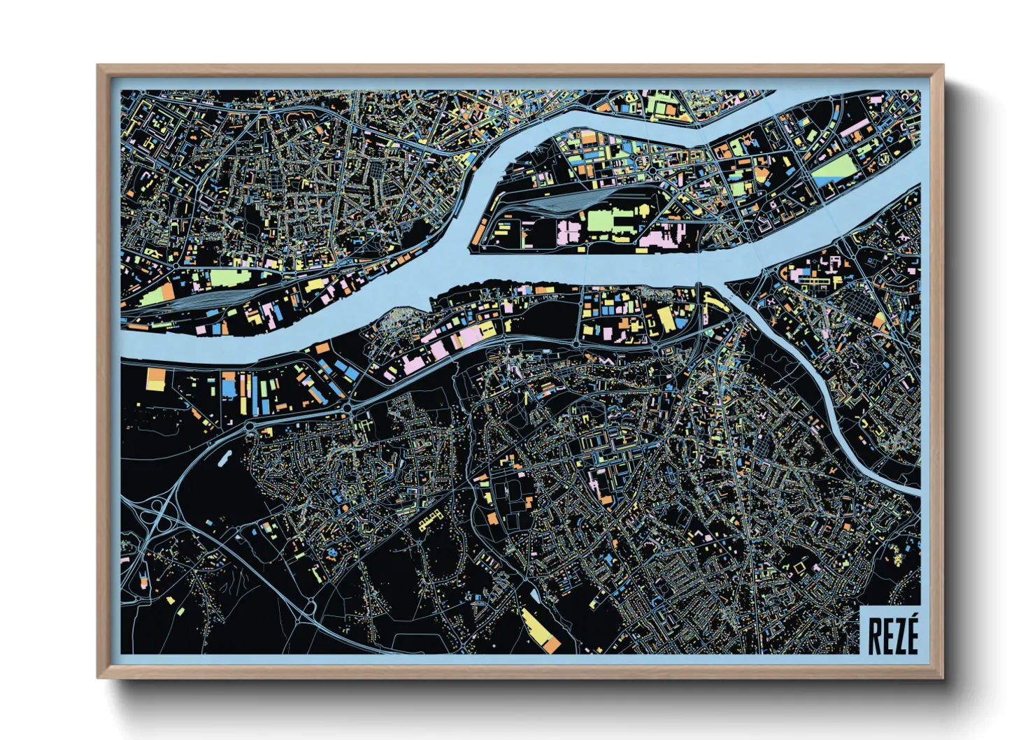 Une affiche de carte sur Rezé