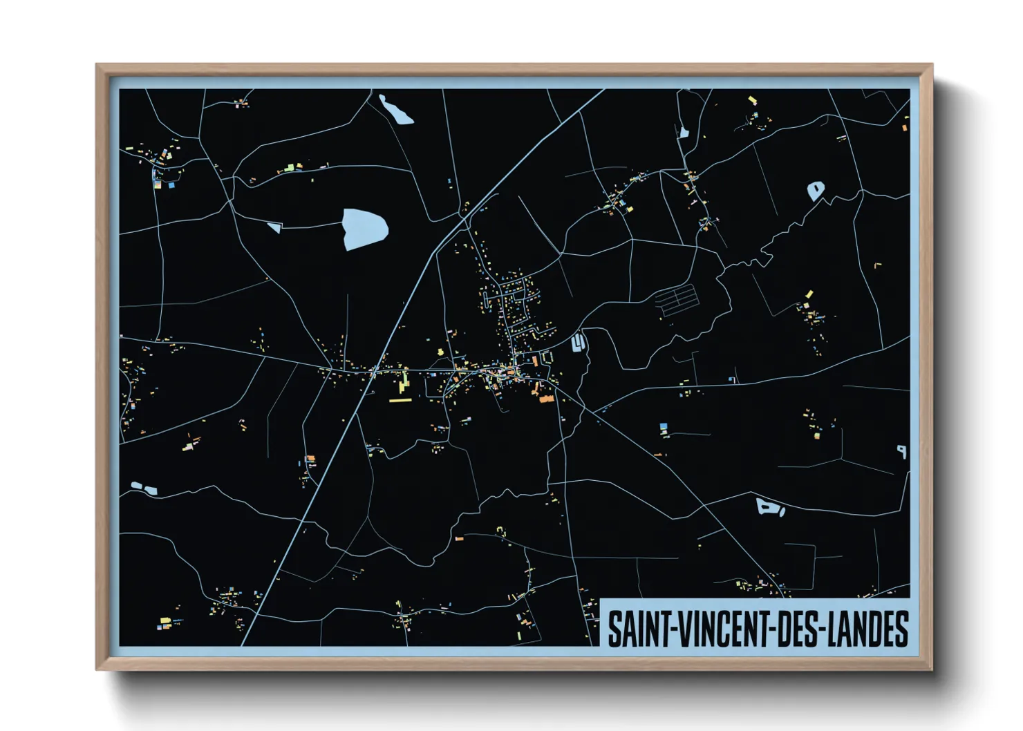 Une affiche de carte sur Saint-Vincent-des-Landes