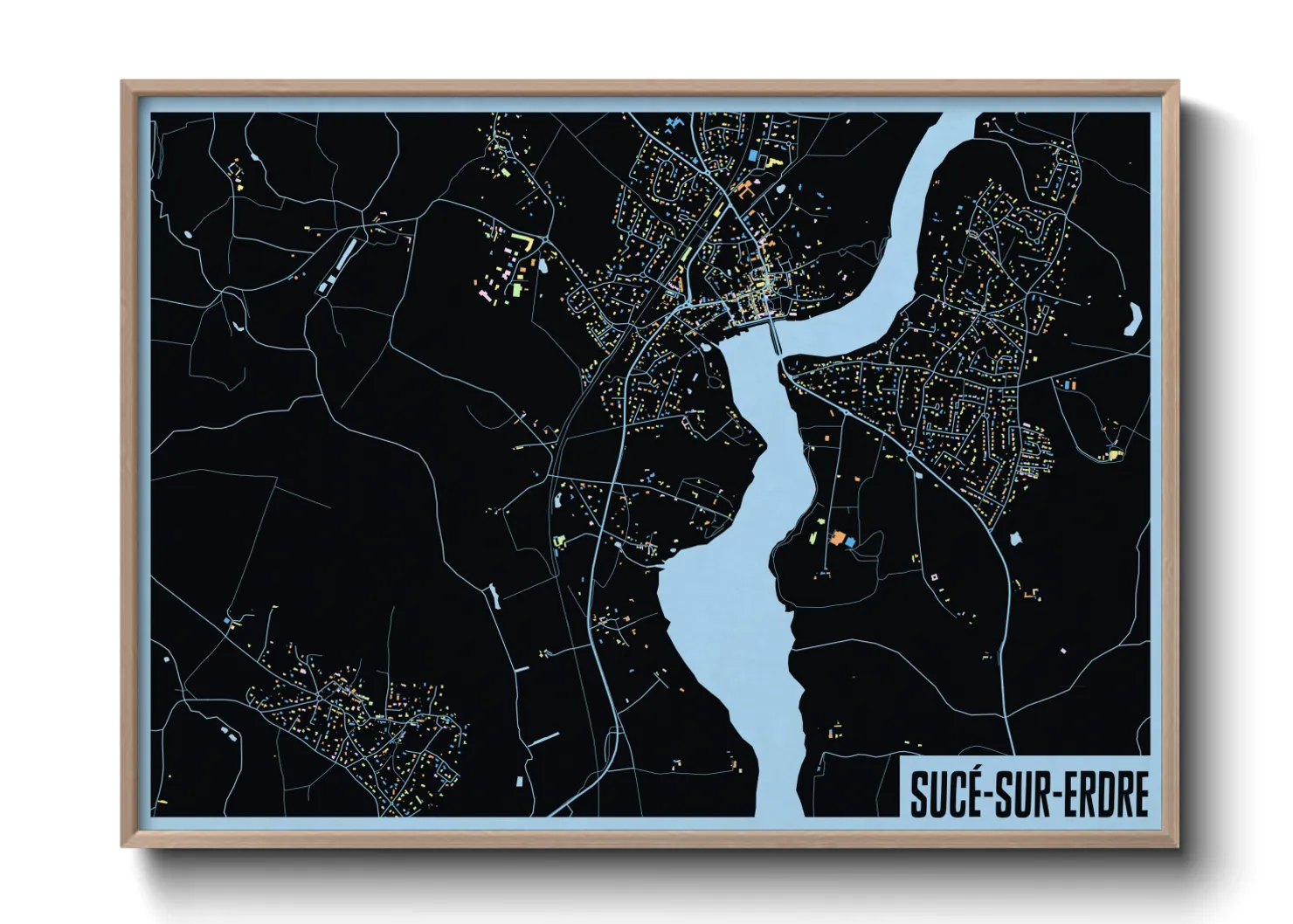 Une affiche de carte sur Sucé-sur-Erdre