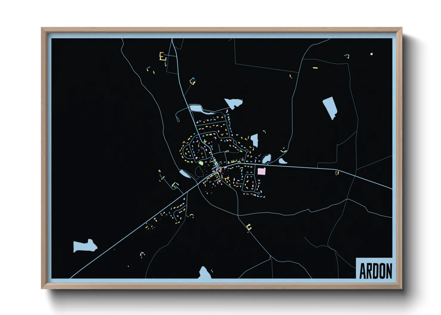 Une affiche de carte sur Ardon