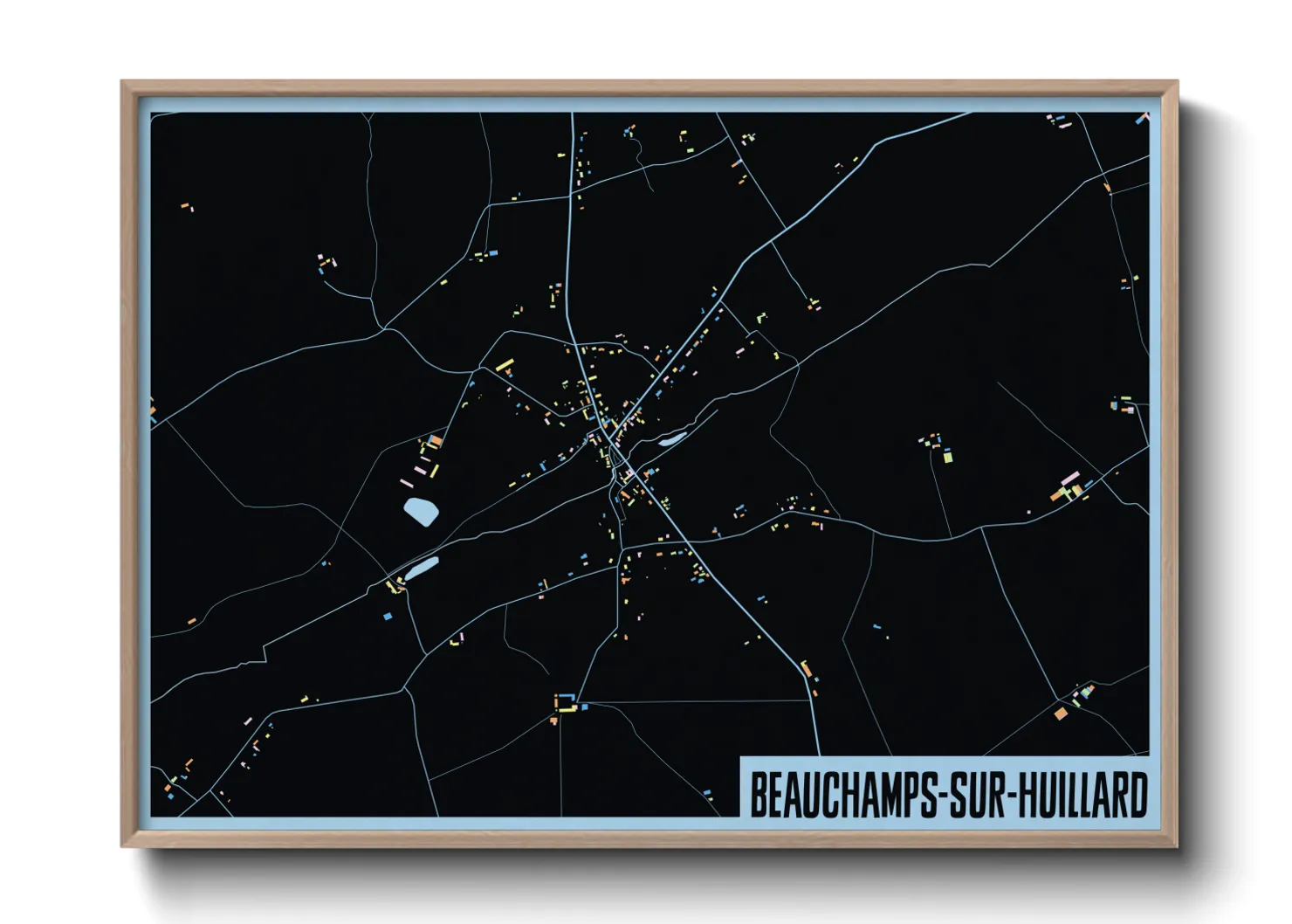 Une affiche de carte sur Beauchamps-sur-Huillard