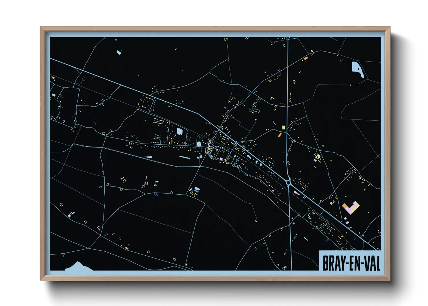 Une affiche de carte sur Bray-en-Val