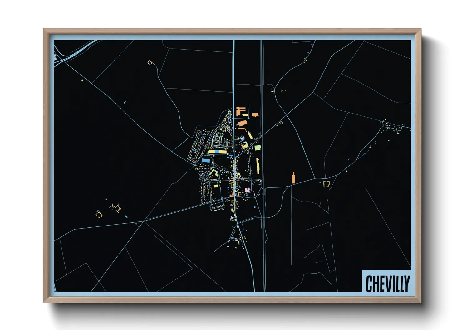 Une affiche de carte sur Chevilly