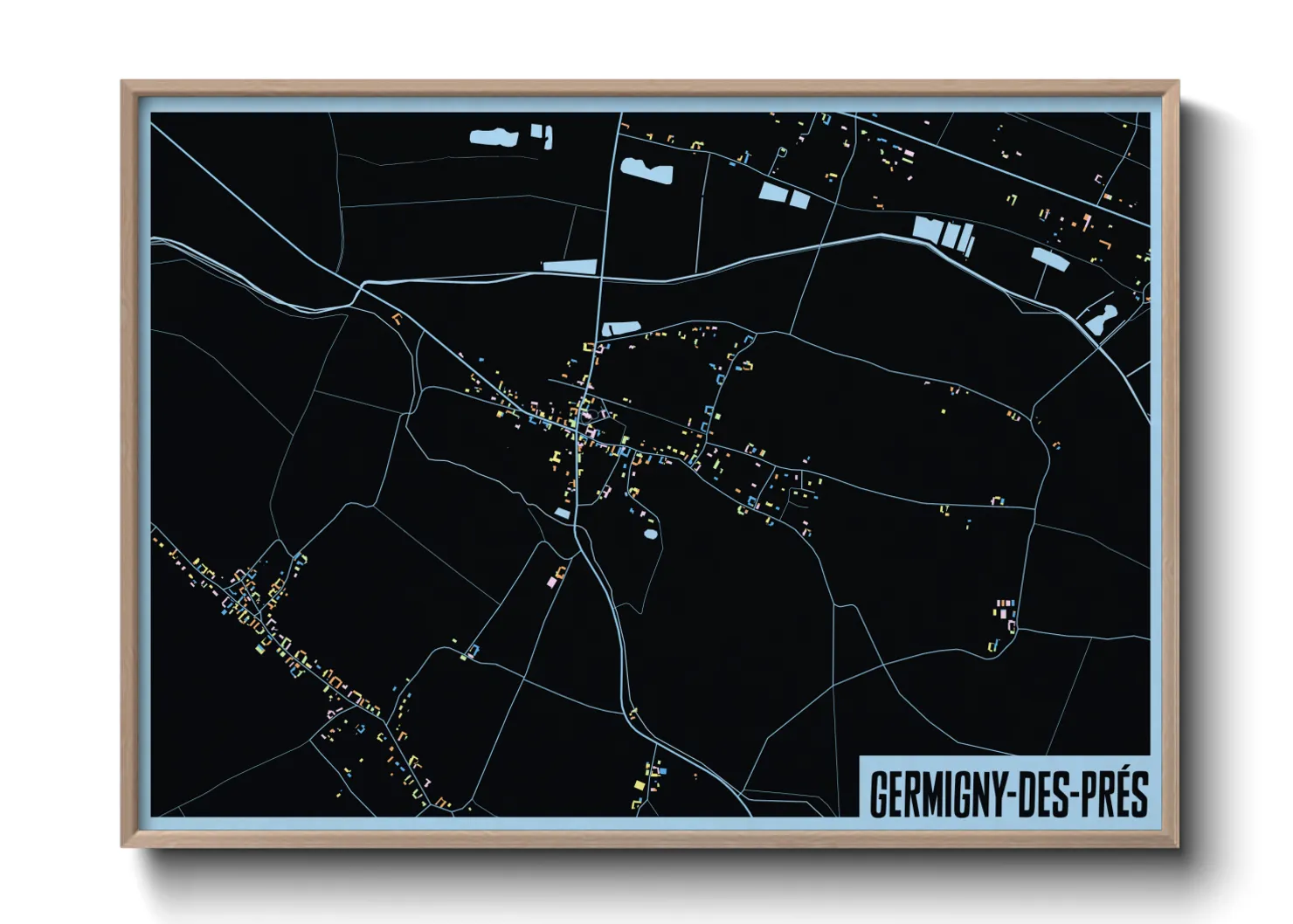 Une affiche de carte sur Germigny-des-Prés