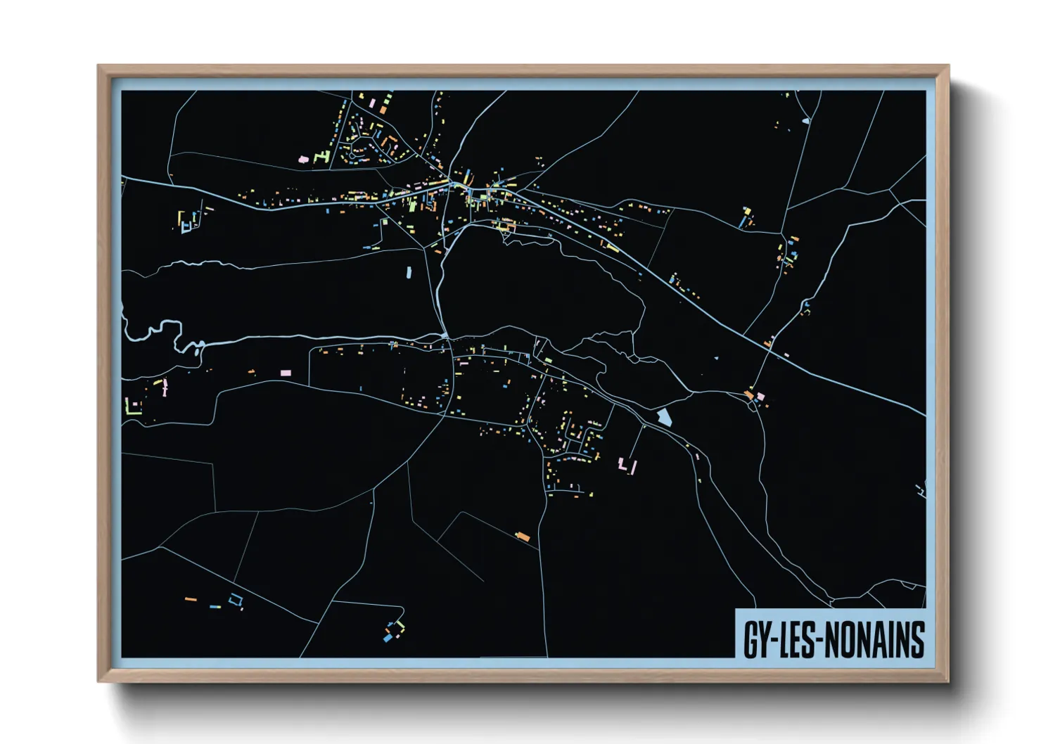 Une affiche de carte sur Gy-les-Nonains