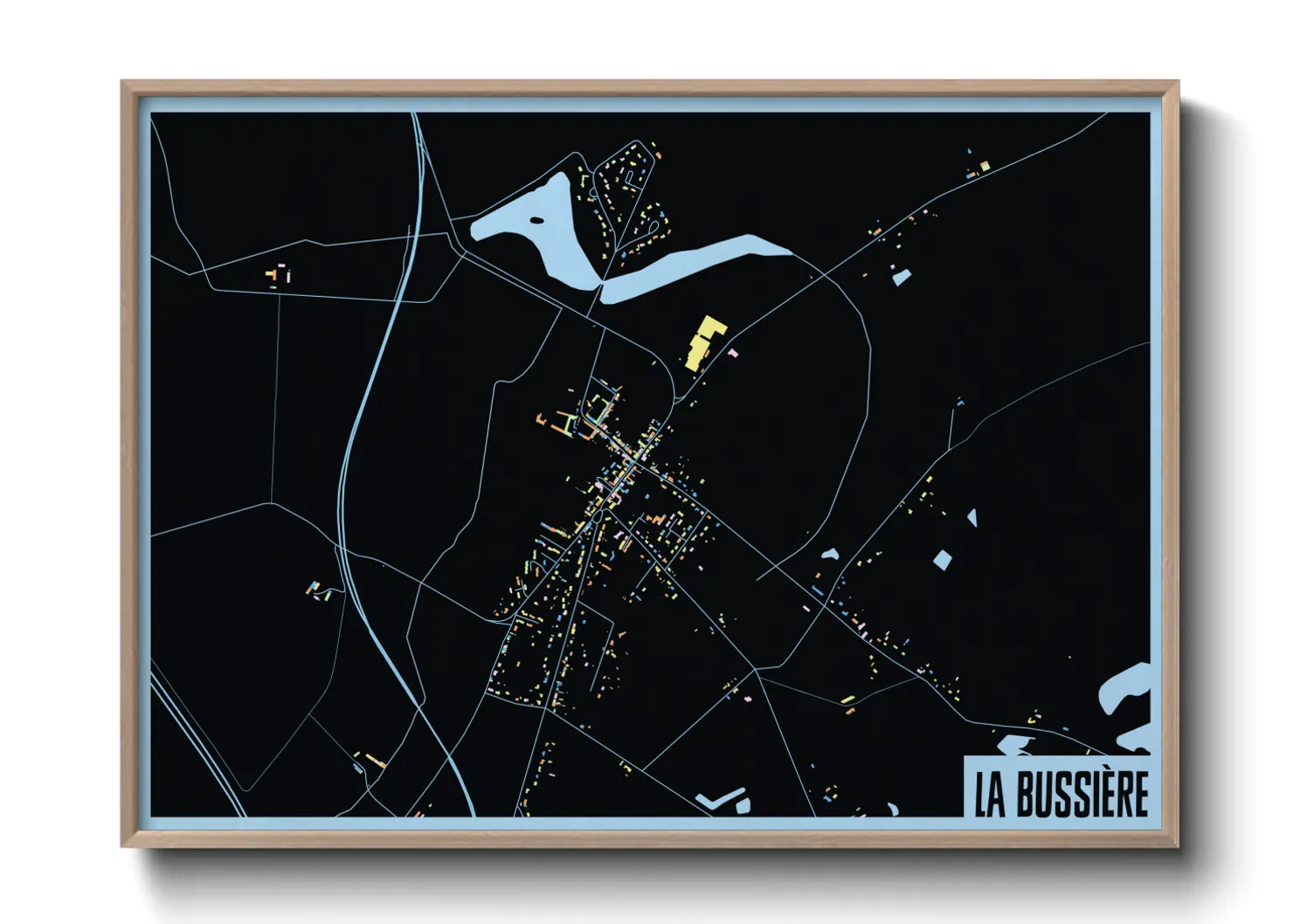 Une affiche de carte sur La Bussière